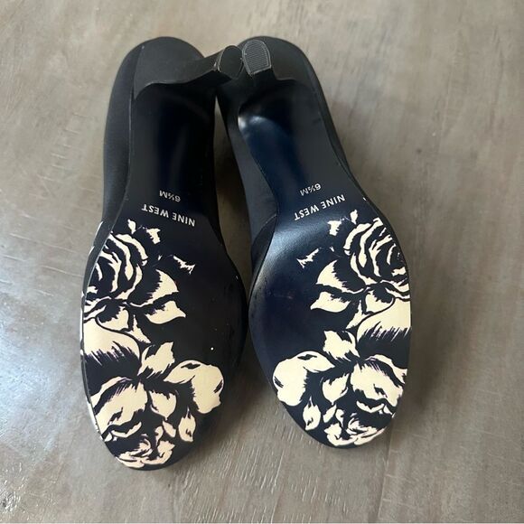 Nine West Ambitious, Black and White Floral Heels. - Picture 6 of 6